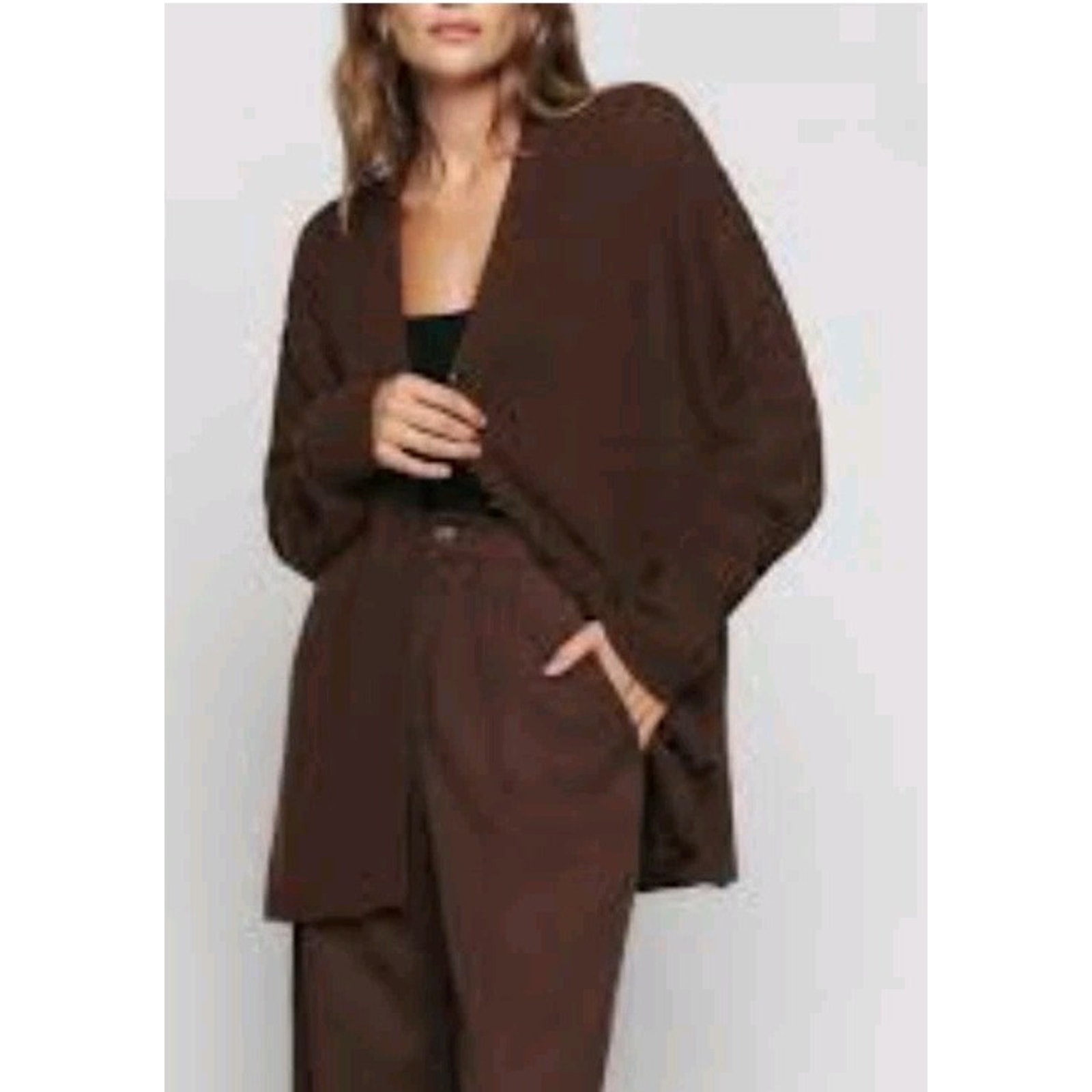 Reformation Giusta Oversized Dachshund Cashmere Cardigan Button Up Size Medium